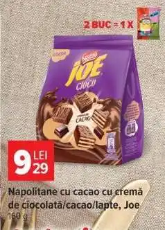Carrefour Napolitane cu cacao cu cremă de ciocolată/cacao/lapte, Joe Ofertă