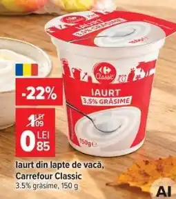 Carrefour Iaurt din lapte de vacă, Carrefour Classic Ofertă
