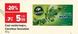 Carrefour Ceai verde/negru, Carrefour Sensation Ofertă