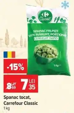 Carrefour Spanac tocat, Carrefour Classic Ofertă
