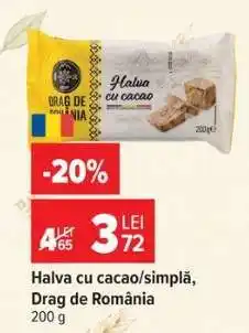 Carrefour Halva cu cacao/simplă, Drag de România Ofertă