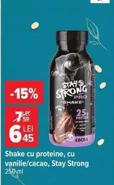 Carrefour Shake cu proteine, cu vanilie/cacao, Stay Strong Ofertă