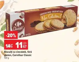Carrefour Biscuiți cu ciocolată, fără gluten, Carrefour Classic Ofertă
