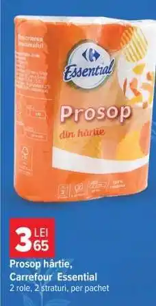 Carrefour Prosop hârtie Carrefour Essential Ofertă