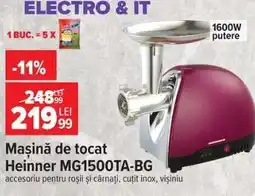 Carrefour Mașină de tocat Heinner MG1500TA-BG Ofertă