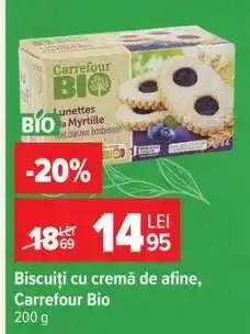 Carrefour Biscuiți cu cremă de afine, Carrefour Bio Ofertă