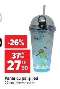 Carrefour Pahar cu pai și led Ofertă