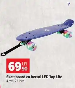 Carrefour Skateboard cu becuri LED, Top Life Ofertă
