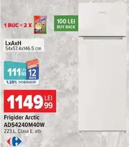 Carrefour Frigider Arctic AD54240M40W Ofertă