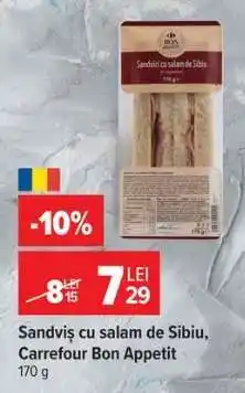 Carrefour Sandviș cu salam de Sibiu, Carrefour Bon Appetit Ofertă