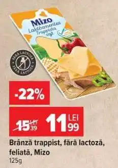 Carrefour Brânză trappist, fără lactoză, feliată, Mizo Ofertă