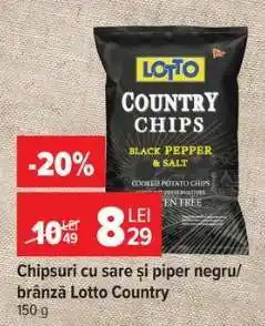 Carrefour Chipsuri cu sare și piper negru/brânză Lotto Country Ofertă
