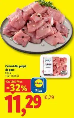 Lidl Cuburi din pulpă de porc Ofertă