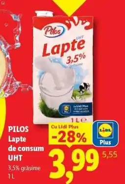 Lidl Pilos Lapte de consum UHT Ofertă