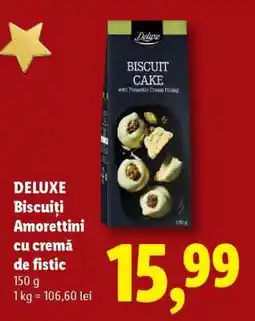 Lidl DELUXE Biscuiți Amorettini cu cremă de fistic Ofertă