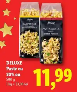 Lidl DELUXE Paste cu 20% ou Ofertă