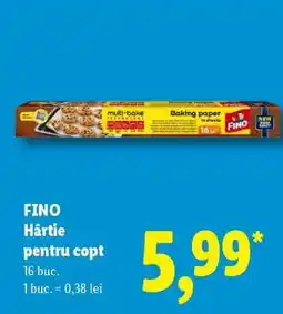 Lidl FINO Hârtie pentru copt Ofertă