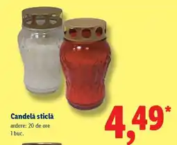 Lidl Candelă sticlă Ofertă
