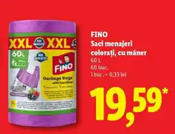 Lidl Fino Saci menajeri colorați, cu mâner Ofertă