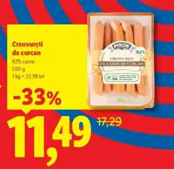 Lidl Crenvurști de curcan Ofertă
