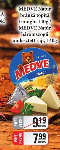 CBA Medve natur brânză topită triunghi Ofertă