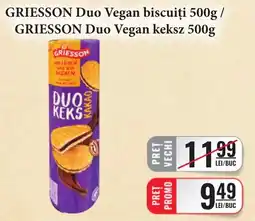 CBA Griesson duo vegan biscuiti Ofertă