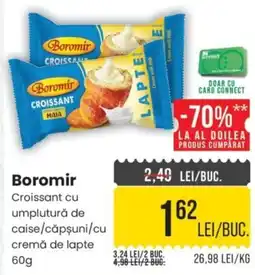 Mega Image Boromir croissant cu umplutură de caise/căpșuni/cu cremă de lapte Ofertă