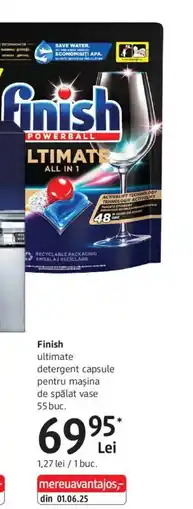 DM Finish ultimate detergent capsule pentru mașina de spălat vase Ofertă
