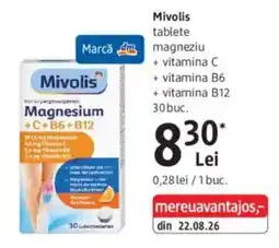 DM Mivolis magnesiu + vitamina C + vitamina B6 + vitamina B12 Ofertă