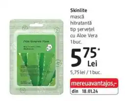 DM Skinlite mască hidratantă tip șervețel cu Aloe Vera Ofertă