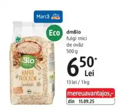 DM dmBio fulgi mici de ovăz Ofertă