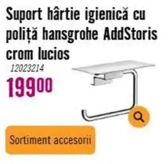 AddStoris suport hârtie igienică cu poliță hansgrohe crom lucios
