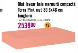 Hornbach Jungborn blat lavoar baie marmură compactă terra pink mat Ofertă