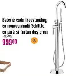 Hornbach Schütte baterie cadă freestanding cu pară și furtun duș crom Ofertă