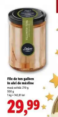 Lidl File de ton galben în ulei de măsline Ofertă