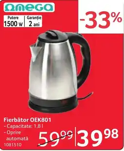 Selgros Omega fierbător oek801 Ofertă