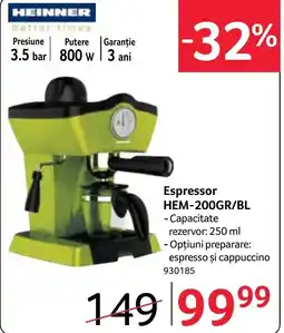 Selgros Heinner espressor Ofertă