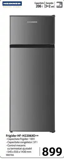 Selgros Heinner Frigider HF-H2206XE++ Ofertă