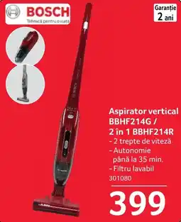 Selgros Bosch aspirator vertical bbhf214g / 2 in 1 bbhf214r Ofertă