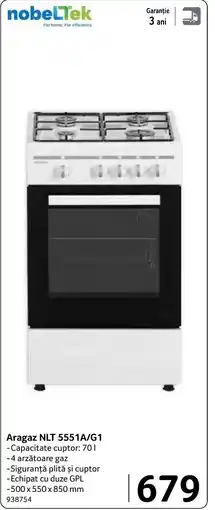 Selgros nobelTek Aragaz NLT 5551A/G1 Ofertă
