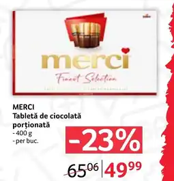 Selgros Merci tabletă de ciocolată porționată Ofertă