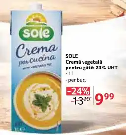 Selgros Sole crema vegetala pentru gatit 23% uht Ofertă