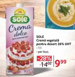 Selgros Sole cremă vegetală pentru desert Ofertă