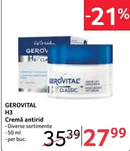 Selgros Gerovital h3 cremă antirid Ofertă