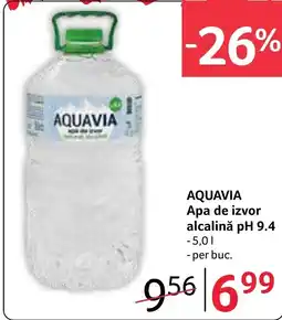 Selgros Aquavia Apa de izvor alcalină pH 9.4 Ofertă