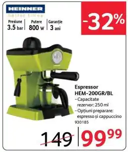 Selgros Espressor HEM-200GR/BL Ofertă