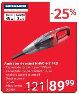 Selgros Aspirator de mână HHVC-H7.4RD Ofertă