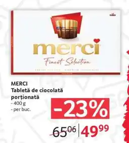 Selgros MERCI Tabletă de ciocolată porționată Ofertă