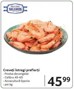 Selgros Creveți întregi prefierți Ofertă