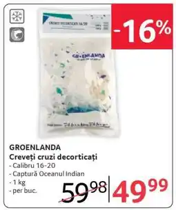 Selgros GROENLANDA Creveți cruzi decorticați Ofertă